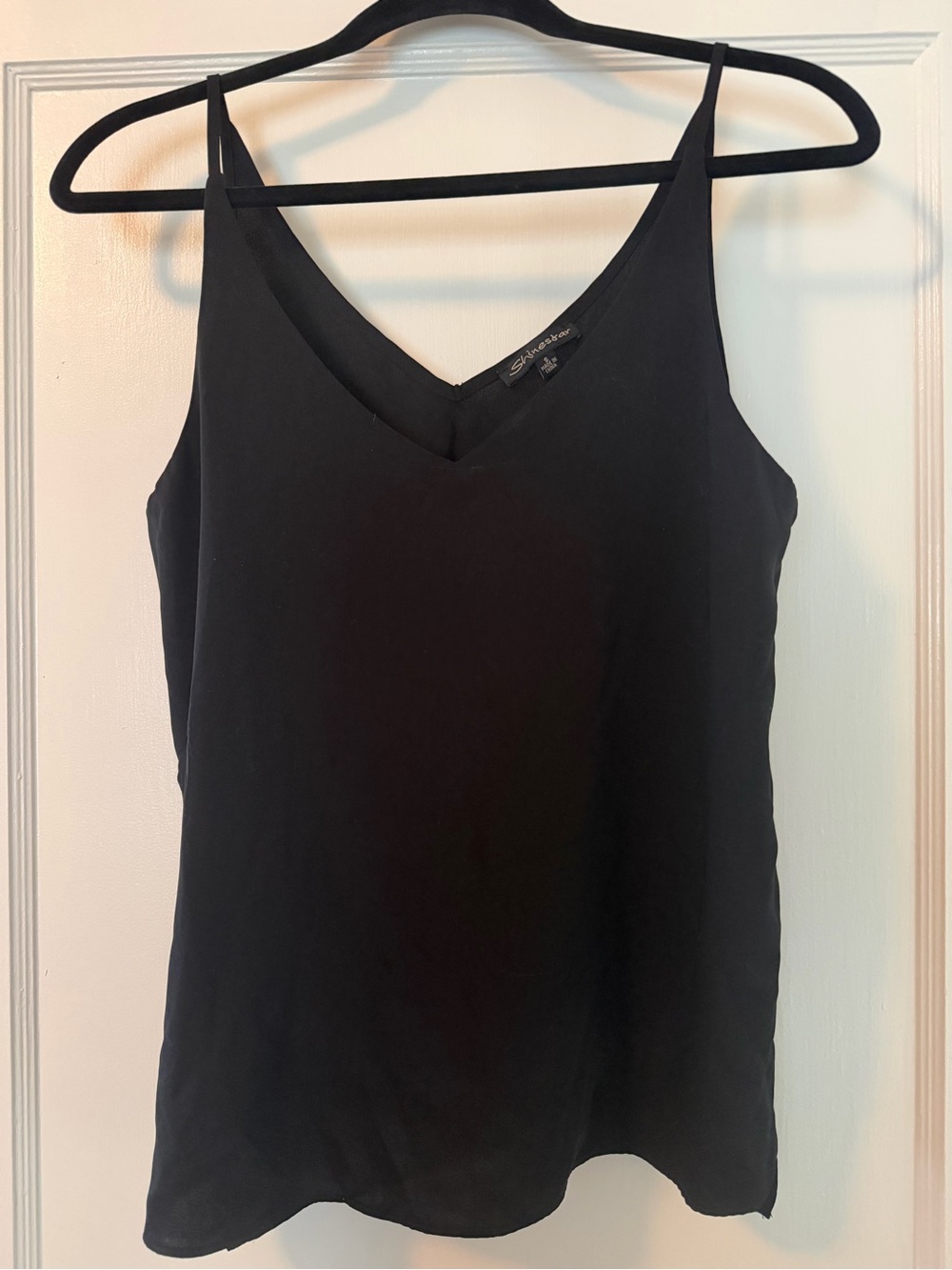 Shinestar Black V-Neck Spaghetti Strap Camisole